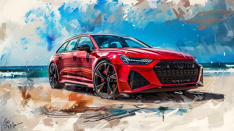 Rode Audi RS6 van PixelPrestige