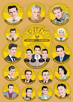 Sun Records - Home of Rock and Roll Legends van Jarod Art