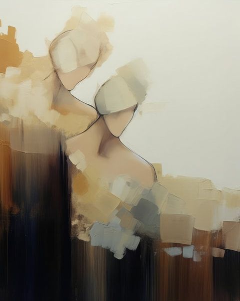 Better together, abstract in earth tones by Studio Allee