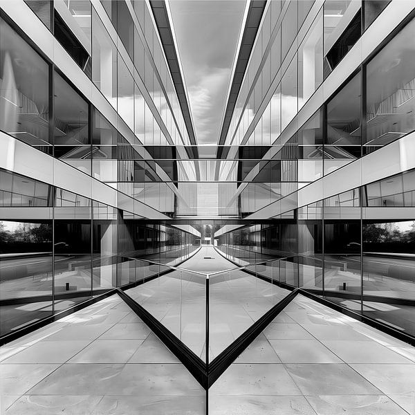 ARCHITEKTUR-COLLAGE SPIEGELUNG 01 von AHAI depARTment
