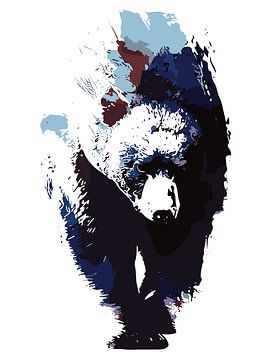 Abstract Grizzly Bear in Bold Hues by Ramy Salah Hefny