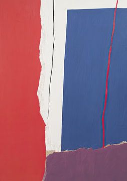 Composition abstraite en rouge et bleu sur Niklas Maximilian