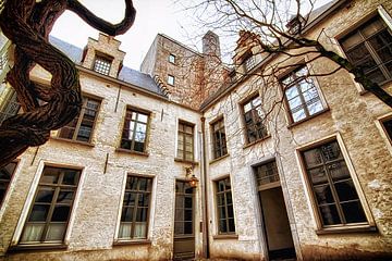 Antwerp beautiful courtyard - monochrome by marlika art