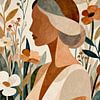 Boho Chic Portrait among Wild Flowers in Earth tones by Arjen Roos