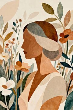 Boho Chic Portrait among Wild Flowers in Earth tones