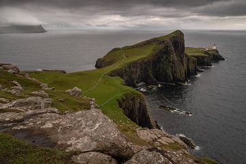 The Neist Point Lighthouse on a rainy afternoon by Anges van der Logt