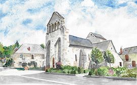 Old church in romantic French village in the Limousin by Ivonne Wierink