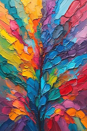 Peinture à l'huile colorée Feuilles