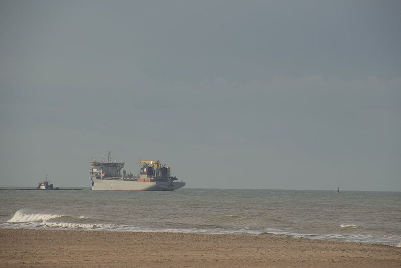 Zeezicht vanaf het strand te Oostende van didier de borle