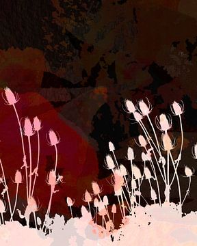 Abstrakte Blumen Landschaft in Skandinavien von Mad Dog Art