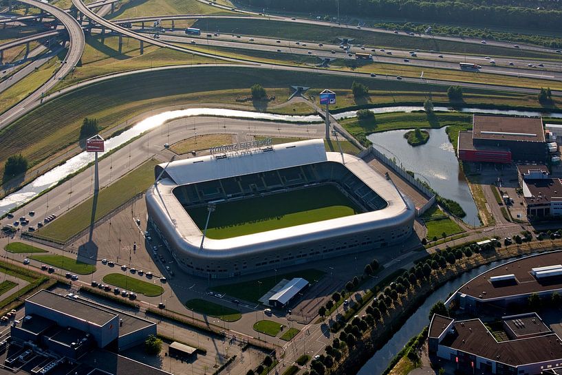 Vue aérienne du stade ADO à La Haye par Anton de Zeeuw