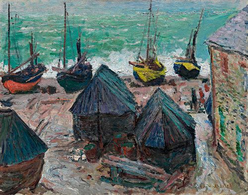 Boten op het strand - Claude Monet