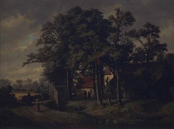 Farmstead in Merksem, Gustave Louis Marie Piéron, 1863