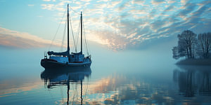 Friedlicher Morgen auf dem Wasser