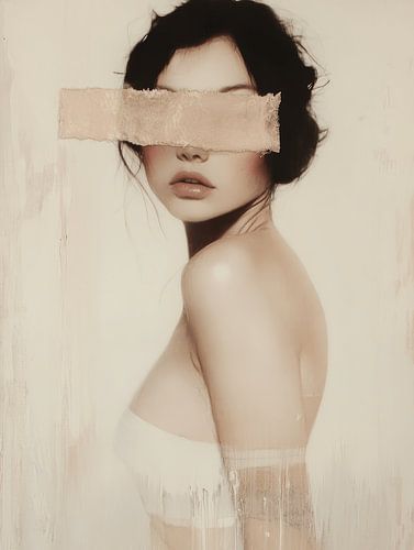 Modern en abstract portret in naturel tinten