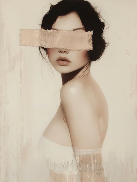 Modern and abstract portrait in natural tones by Carla Van Iersel