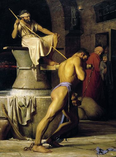 Carl Bloch,Samson et les Philistins, Date 1863