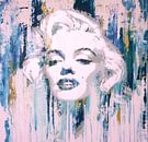 Marilyn Monroe Abstract Blauw Pop Art van Felix von Altersheim thumbnail