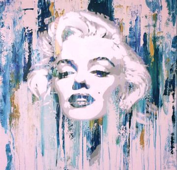 Marilyn Monroe Abstract Blauw Pop Art van Felix von Altersheim