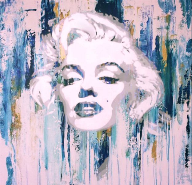 Marilyn Monroe Abstrait Blue Pop Art par Felix von Altersheim