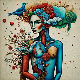 Vibrant surrealistic portrait by Art to make a house your home