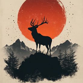 Majestätische Hirschsilhouette von Lufy