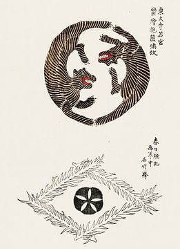 Japanse kunst. Vintage ukiyo-e woodblock print door Tagauchi Tomoki no.  9 van Dina Dankers
