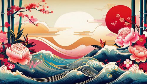 Japan Landschaft in Kunst