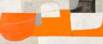 Abstract composition in orange and grey by Poster Art Shop