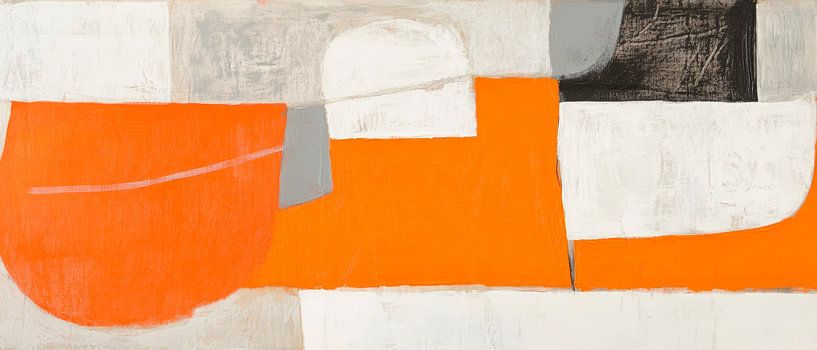 Abstract composition in orange and grey by Poster Art Shop