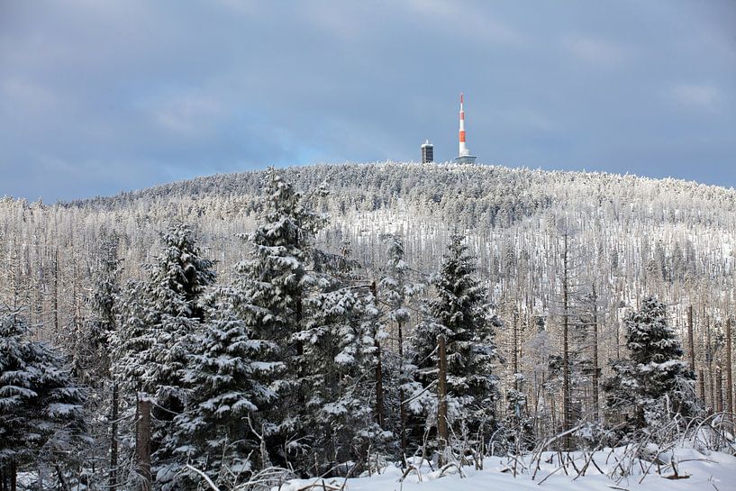View of the Brocken (Harz) with weather station and Brockenhaus by t.ART