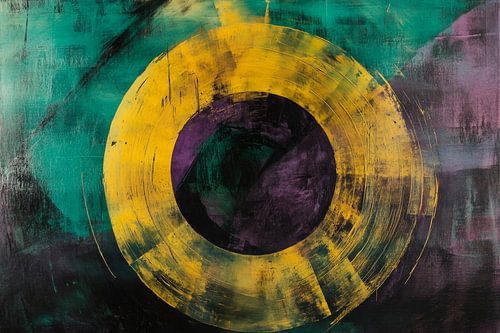 Abstracte kunst met een cirkelvormige focus
