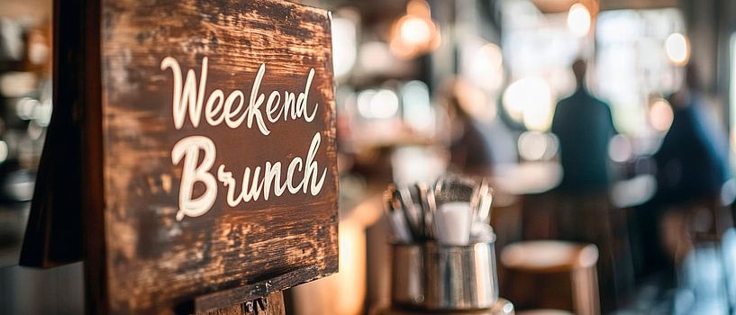Weekendbrunch in een stijlvol café van Poster Art Shop