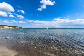 Motorboat on the south beach in Göhren on the island of Rügen by GH Foto & Artdesign