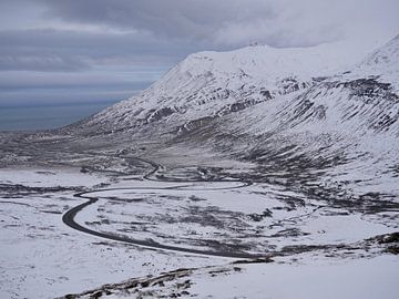 IJslands landschap met sneeuw van Judith van Wijk