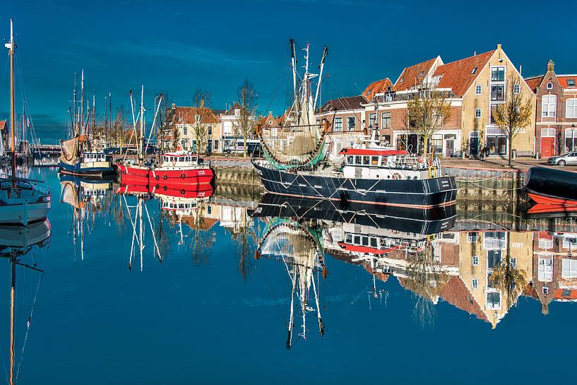 De Zuiderhaven van Harlingen in t herfstzonnetje von Harrie Muis