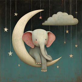 Un éléphant sur la Lune sur Imagine