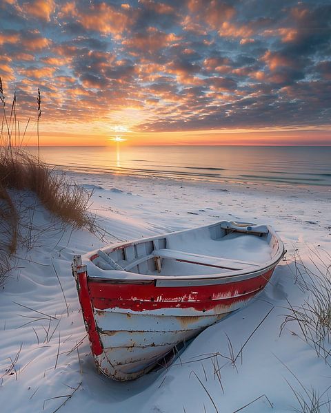 Red against evening blue by fernlichtsicht