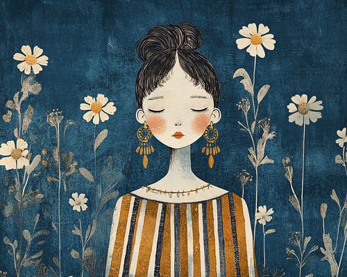 Femme aux fleurs | Boucles d'oreilles Femme