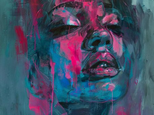 Abstraktes Porträt-Kunstwerk - Moderne Wanddekoration