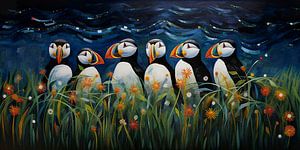 Puffin Gathering by Whale & Sons