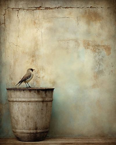 Nature morte "L'oiseau sur le pot&quot ;