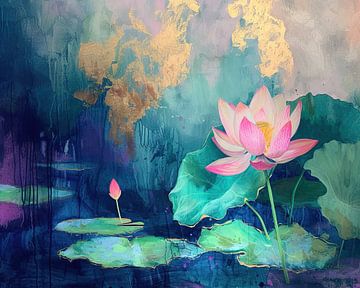 Neon Lotus Flower | Ethereal Lotus Twilight by Art Whims