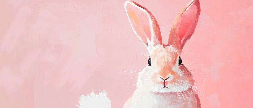 Süßer Hase vor zartem Hintergrund von Poster Art Shop