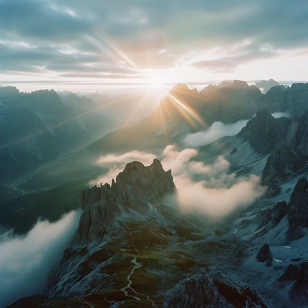 In den Bergen von fernlichtsicht