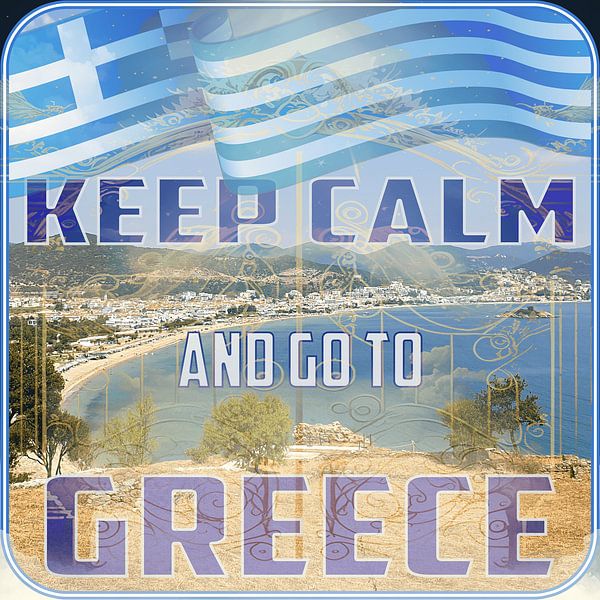 Sublieme elegantie - canvas print &#039;Keep Calm and go to Greece&#039; | Adler &amp; Co. van ADLER & Co / Caj Kessler
