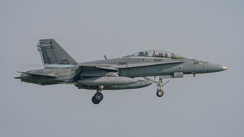 Landing Malaysian F/A-18D Hornet. by Jaap van den Berg