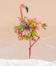 Flamingo on the beach van Gisela- Art for You thumbnail
