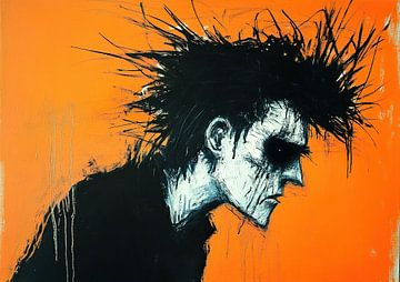 Oranje Man | Shadowed Thoughts van De Mooiste Kunst