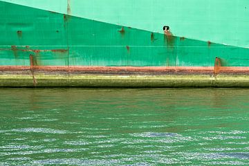 Groene boot in Gdansk van jan weber